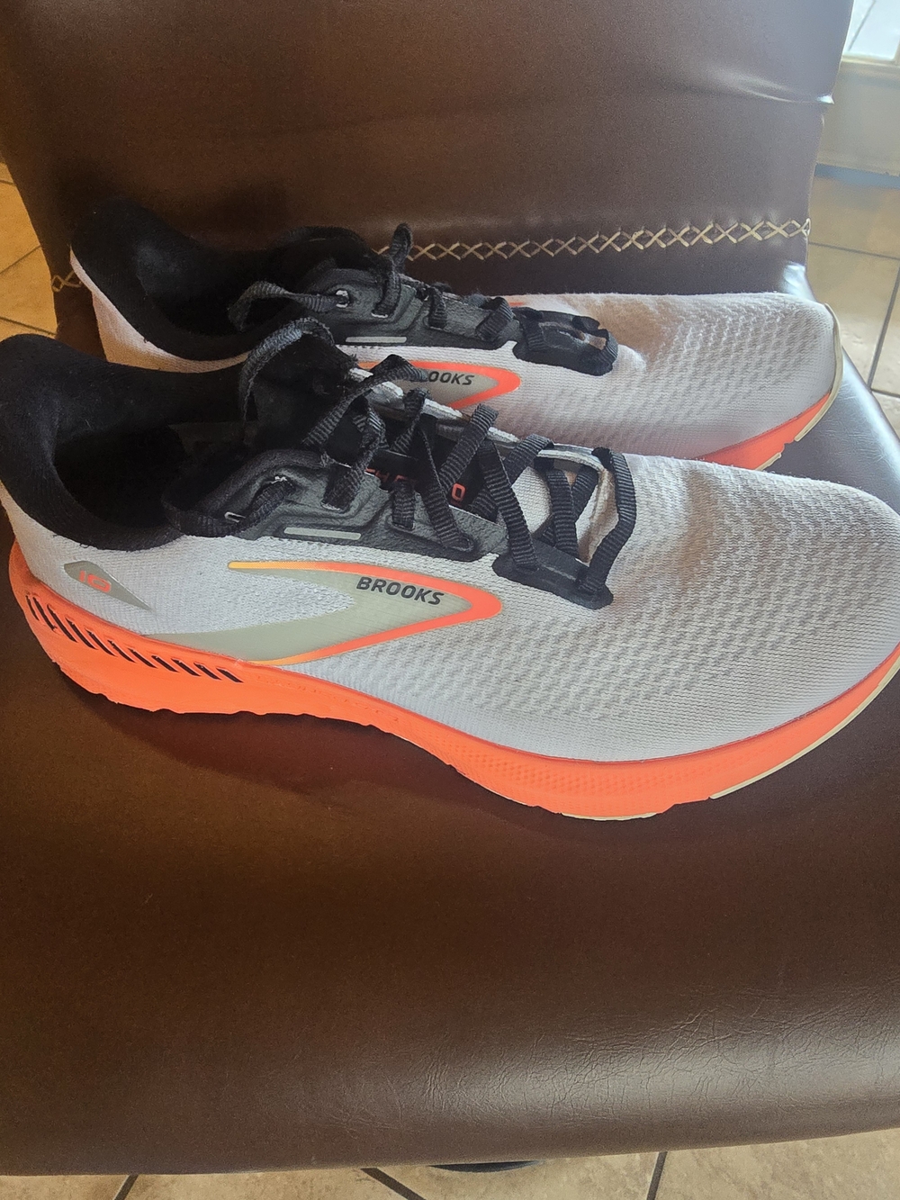 Brooks Running Shoes in Gray and Bright Orange